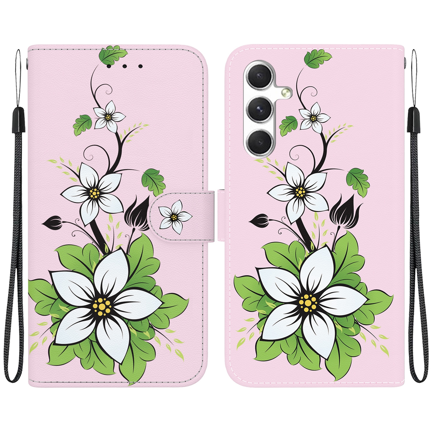 For Samsung Galaxy S24 5G Crystal Texture Colored Drawing Leather Phone Case(Lily) For Samsung Galaxy S24 5G Crystal Texture Colored Drawing Leather Phone Case(Lily)