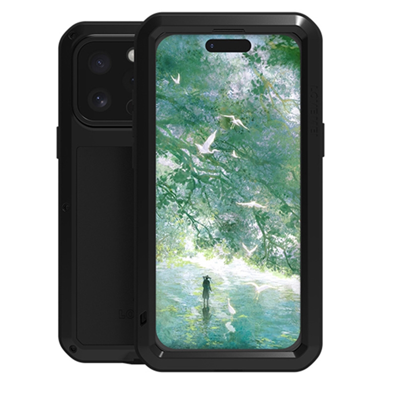 For iPhone 16 Pro Max LOVE MEI Metal Shockproof Life Waterproof Dustproof Phone Case(Black) For iPhone 16 Pro Max LOVE MEI Metal Shockproof Life Waterproof Dustproof Phone Case(Black)