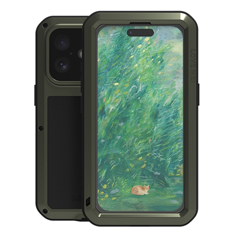 For iPhone 16 LOVE MEI Metal Shockproof Life Waterproof Dustproof Phone Case(Army Green) For iPhone 16 LOVE MEI Metal Shockproof Life Waterproof Dustproof Phone Case(Army Green)