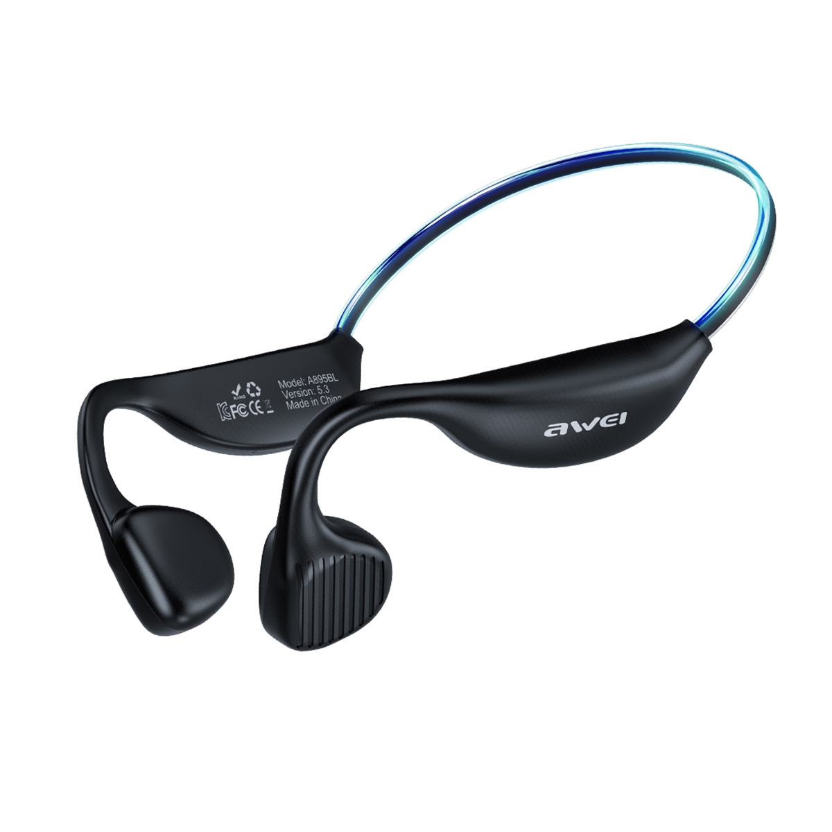 AWEI A895BL Air Conduction Luminous Sports Bluetooth Earphones(Black) AWEI A895BL Air Conduction Luminous Sports Bluetooth Earphones(Black)