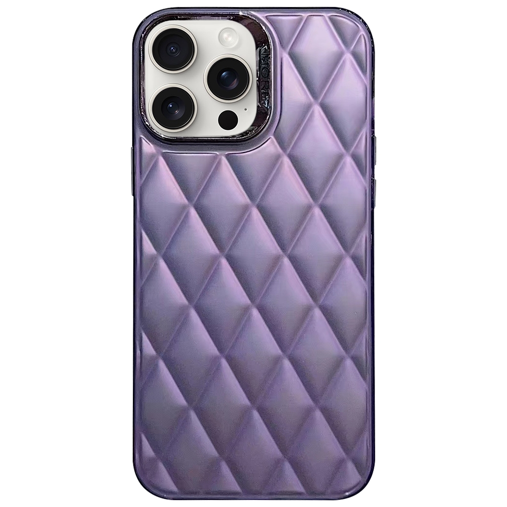 For iPhone 13 Pro Max 3D Rhombus Electroplating TPU Hybrid PC Phone Case(Purple) For iPhone 13 Pro Max 3D Rhombus Electroplating TPU Hybrid PC Phone Case(Purple)