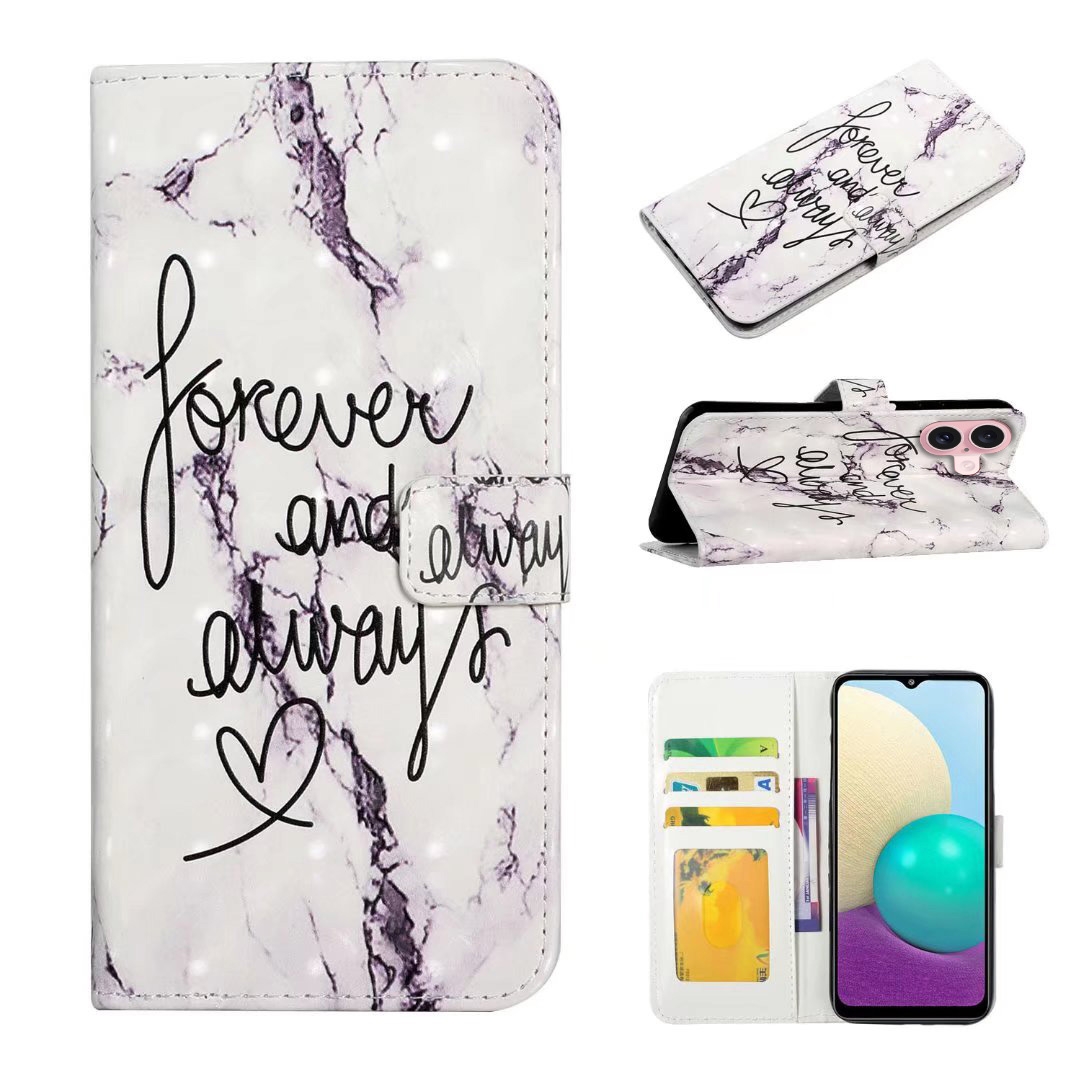 For iPhone 16 Oil Embossed 3D Drawing Leather Phone Case(Words Marble) For iPhone 16 Oil Embossed 3D Drawing Leather Phone Case(Words Marble)
