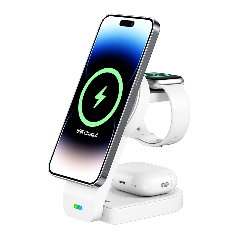 B-23 3 in 1 Foldable Magnetic Wireless Charger Phone Holder, Plug:AU Plug(White) B-23 3 in 1 Foldable Magnetic Wireless Charger Phone Holder, Plug:AU Plug(White)