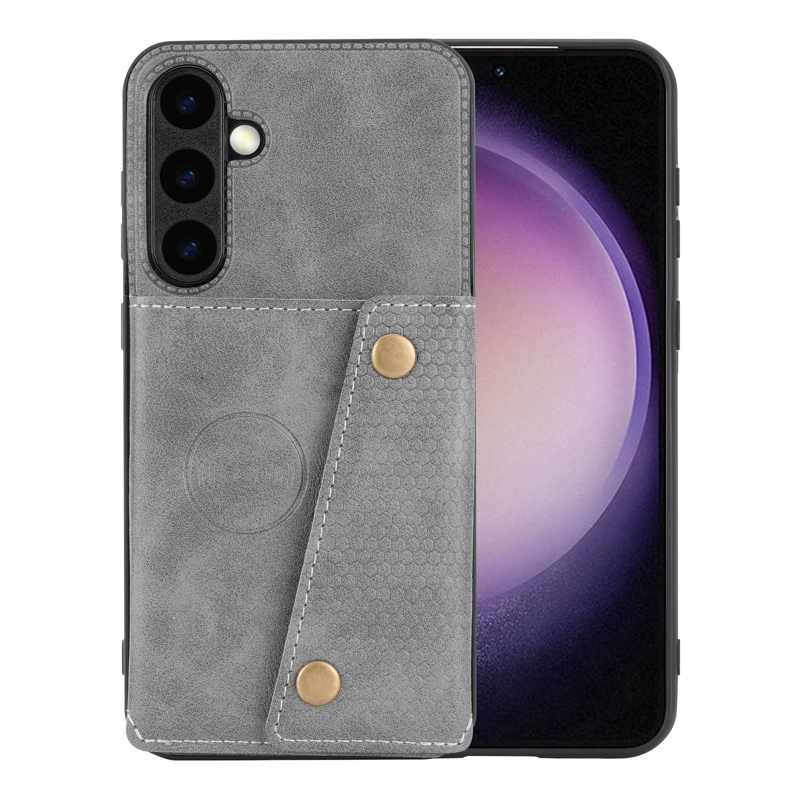 For Samsung Galaxy S24 5G Double Buckle Card Slots Magnetic Phone Case(Grey) For Samsung Galaxy S24 5G Double Buckle Card Slots Magnetic Phone Case(Grey)