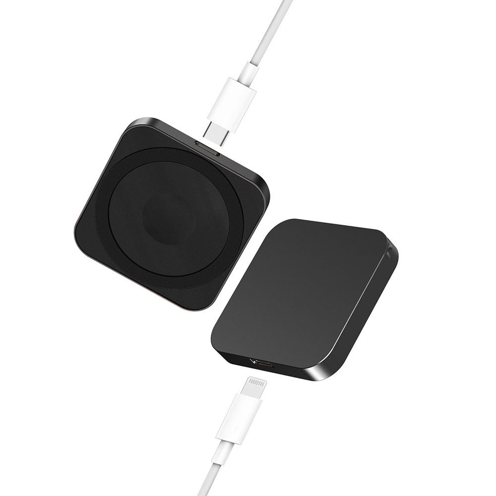 For iPhone / AirPods / iWatch Series 3 in 1 Portable Wireless Charger(Black) For iPhone / AirPods / iWatch Series 3 in 1 Portable Wireless Charger(Black)