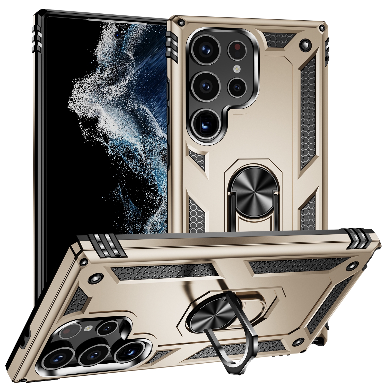 For Samsung Galaxy S24 Ultra 5G Shockproof TPU + PC Phone Case(Gold) For Samsung Galaxy S24 Ultra 5G Shockproof TPU + PC Phone Case(Gold)