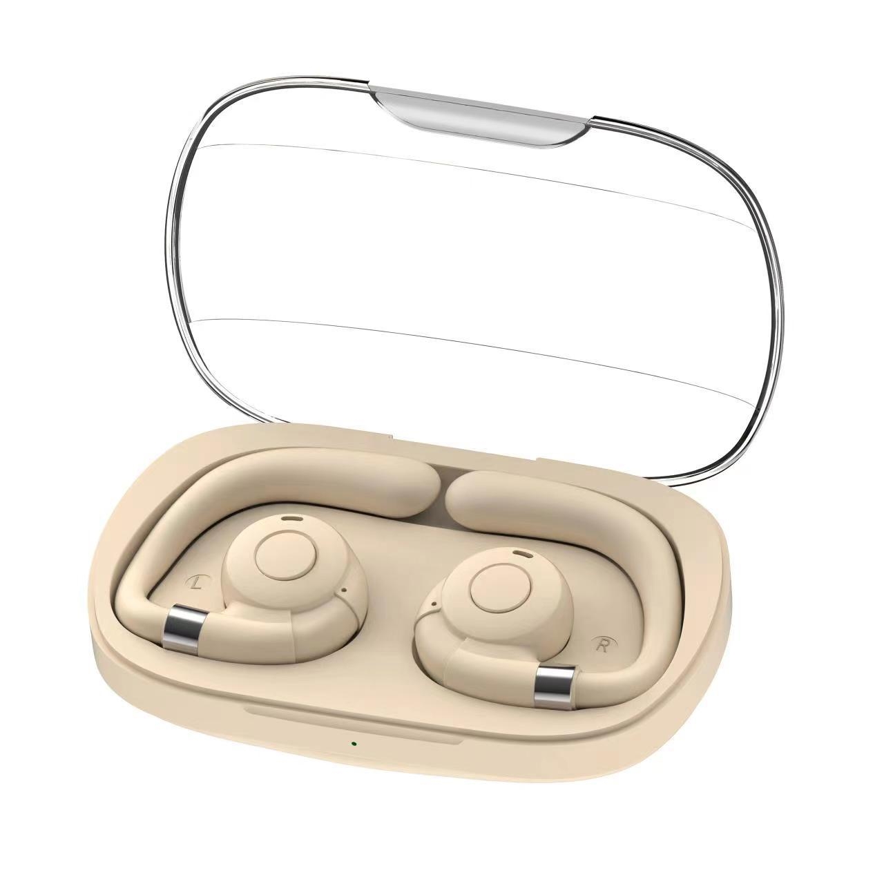 HF02 Ear Clip Bone Conduction TWS Noise Reduction Bluetooth Earphone(Beige) HF02 Ear Clip Bone Conduction TWS Noise Reduction Bluetooth Earphone(Beige)