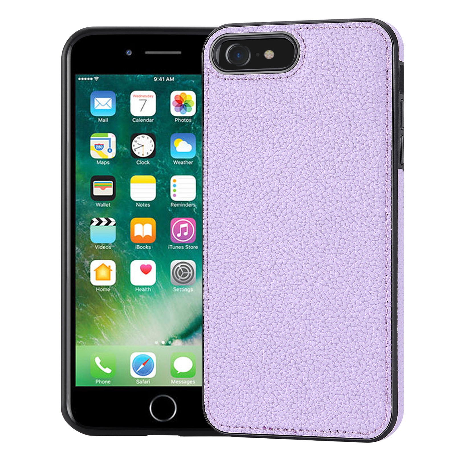 For iPhone SE 2022/SE 2020/7/8 Litchi Pattern Stitched Side-mounted Phone Case(Purple) For iPhone SE 2022/SE 2020/7/8 Litchi Pattern Stitched Side-mounted Phone Case(Purple)