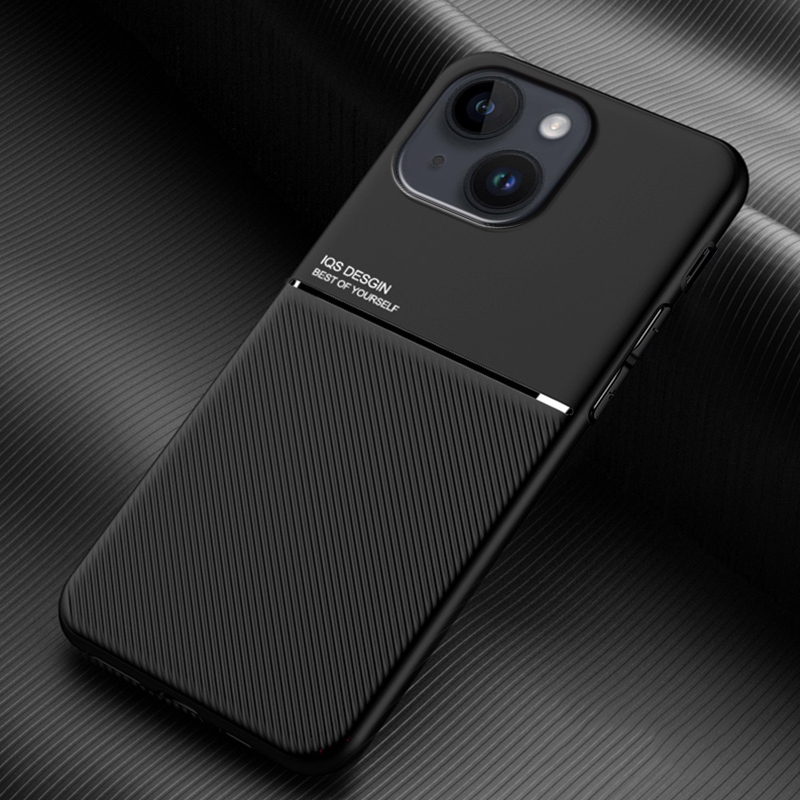 For iPhone 15 Plus Classic Tilt Strip Grain Magnetic Shockproof PC + TPU Phone Case(Black) For iPhone 15 Plus Classic Tilt Strip Grain Magnetic Shockproof PC + TPU Phone Case(Black)