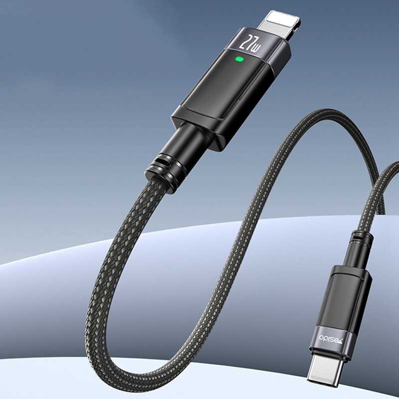 YESIDO CA159 1.2m 27W USB-C / Type-C to 8 Pin Auto Power-off Charging Cable(Black) YESIDO CA159 1.2m 27W USB-C / Type-C to 8 Pin Auto Power-off Charging Cable(Black)