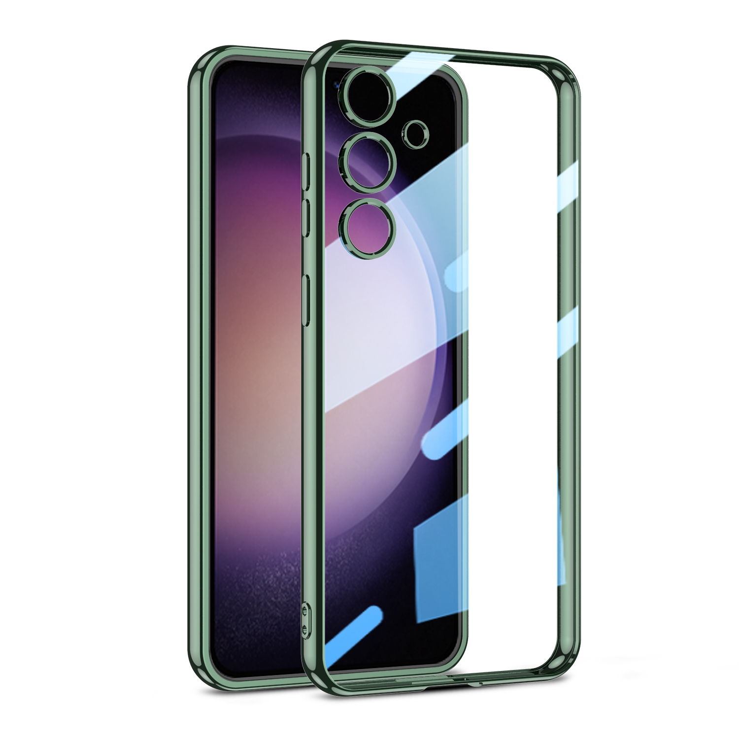 For Samsung Galaxy S24+ GKK Plating Transparent TPU Phone Case, Without pen(Green) For Samsung Galaxy S24+ GKK Plating Transparent TPU Phone Case, Without pen(Green)