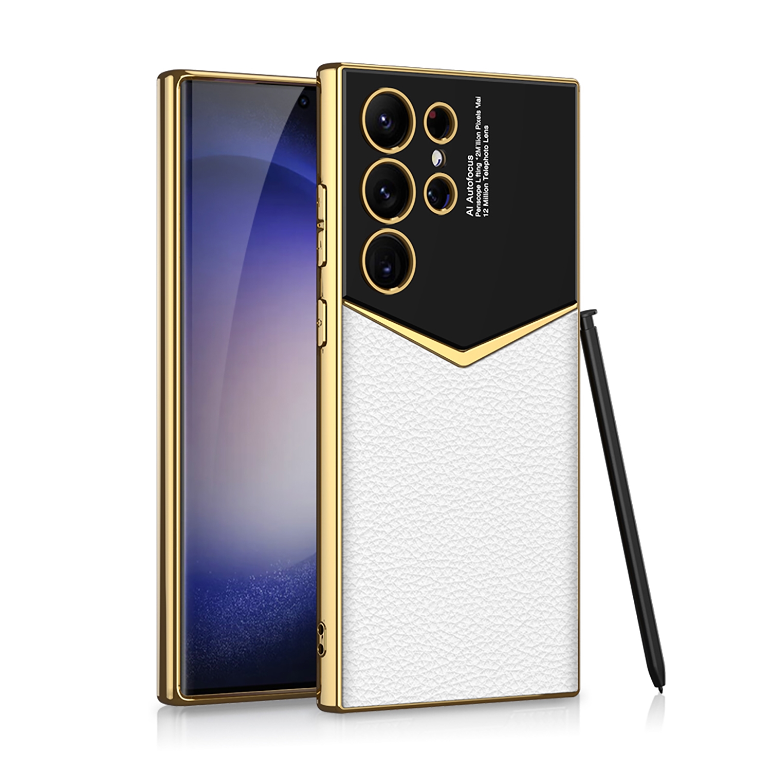 For Samsung Galaxy S24 Ultra 5G GKK Plating Soft TPU + Leather Full Coverage Phone Case without Pen(White) For Samsung Galaxy S24 Ultra 5G GKK Plating Soft TPU + Leather Full Coverage Phone Case without Pen(White)