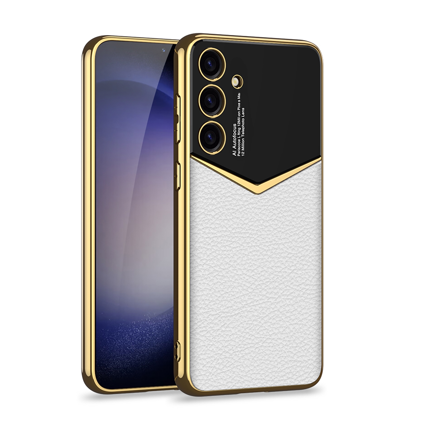 For Samsung Galaxy S24 5G GKK Plating Soft TPU + Leather Full Coverage Phone Case without Pen(White) For Samsung Galaxy S24 5G GKK Plating Soft TPU + Leather Full Coverage Phone Case without Pen(White)