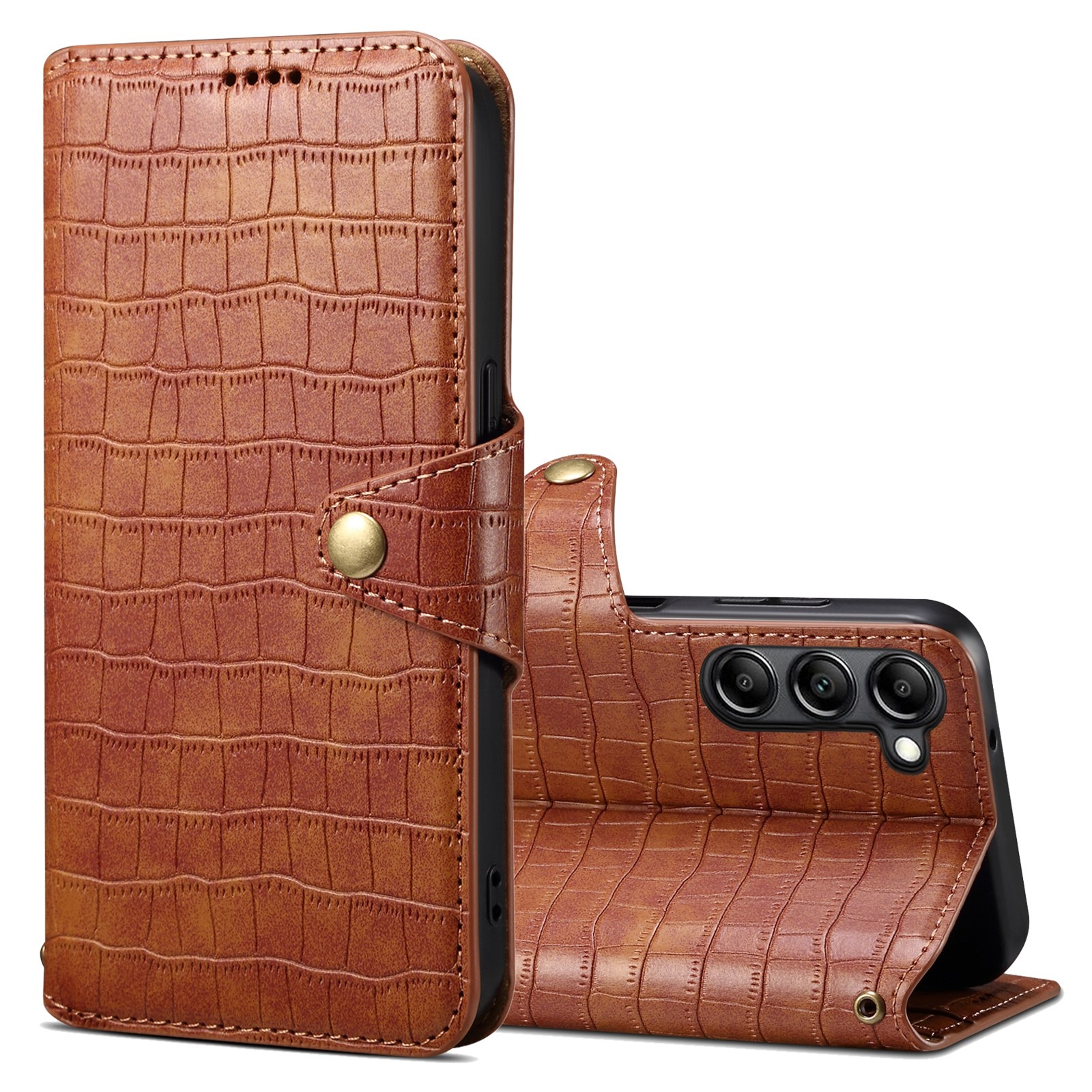 For Samsung Galaxy S23+ Denior Crocodile Texture Oil Edge Leather Phone Case(Brown) For Samsung Galaxy S23+ Denior Crocodile Texture Oil Edge Leather Phone Case(Brown)