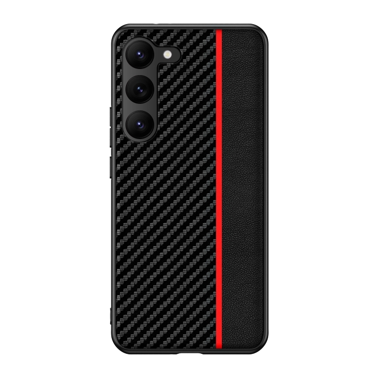 For Samsung Galaxy S24 5G Ultra-thin Carbon Fiber Texture Splicing Phone Case(Red)