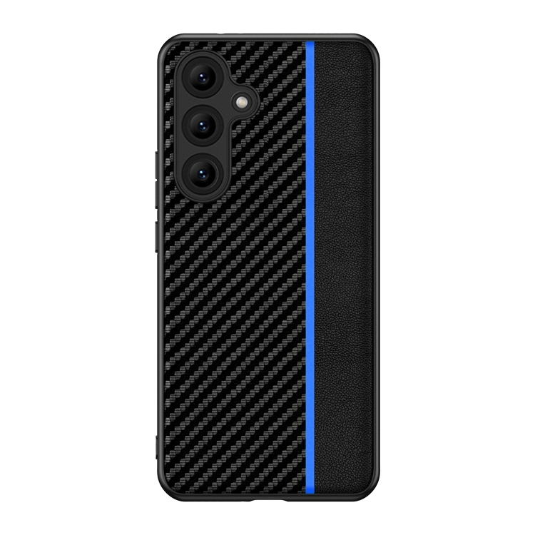 For Samsung Galaxy S25+ 5G Ultra-thin Carbon Fiber Texture Splicing Phone Case(Blue) For Samsung Galaxy S25+ 5G Ultra-thin Carbon Fiber Texture Splicing Phone Case(Blue)