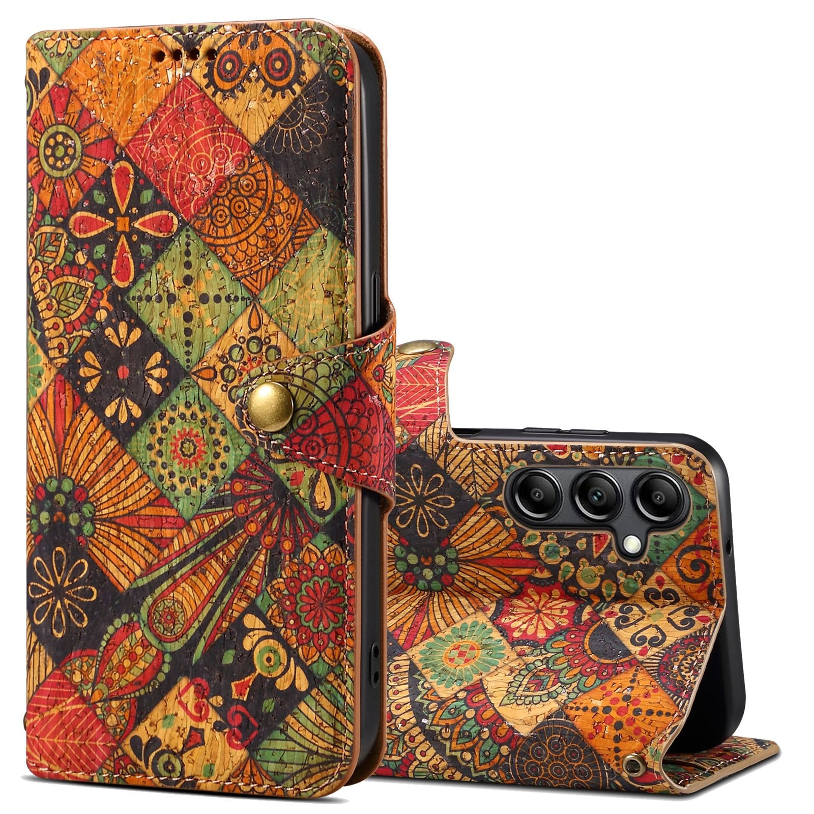 For Samsung Galaxy S23 FE Denior Flower Language Series Cork Fabric Oil Edge Leather Phone Case(Autumn) For Samsung Galaxy S23 FE Denior Flower Language Series Cork Fabric Oil Edge Leather Phone Case(Autumn)
