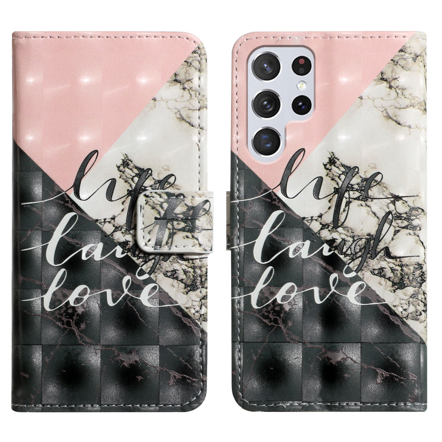 For Samsung Galaxy S24 Ultra 5G Oil Embossed 3D Drawing Leather Phone Case(Stitching Marble) For Samsung Galaxy S24 Ultra 5G Oil Embossed 3D Drawing Leather Phone Case(Stitching Marble)