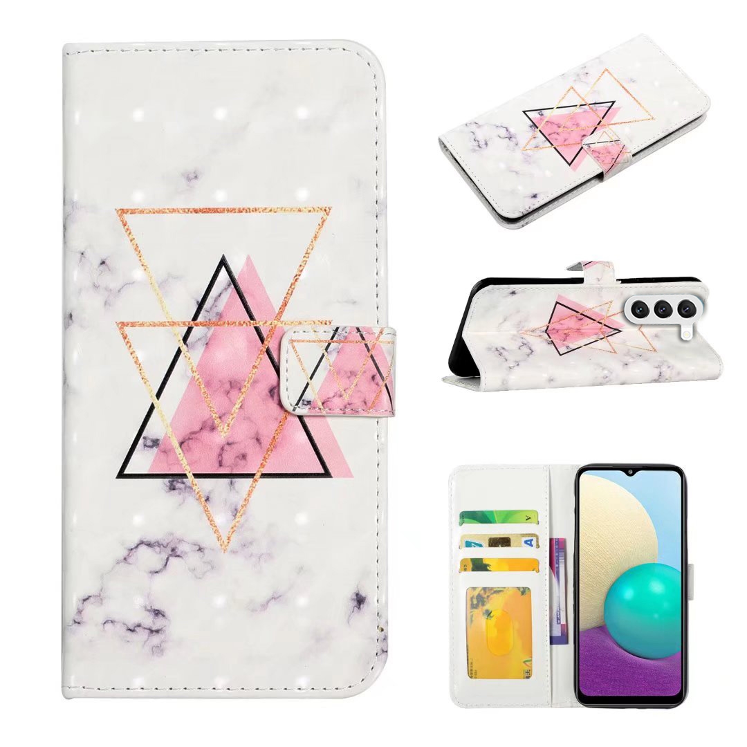 For Samsung Galaxy S24 5G Oil Embossed 3D Drawing Leather Phone Case(Triangular Marble) For Samsung Galaxy S24 5G Oil Embossed 3D Drawing Leather Phone Case(Triangular Marble)