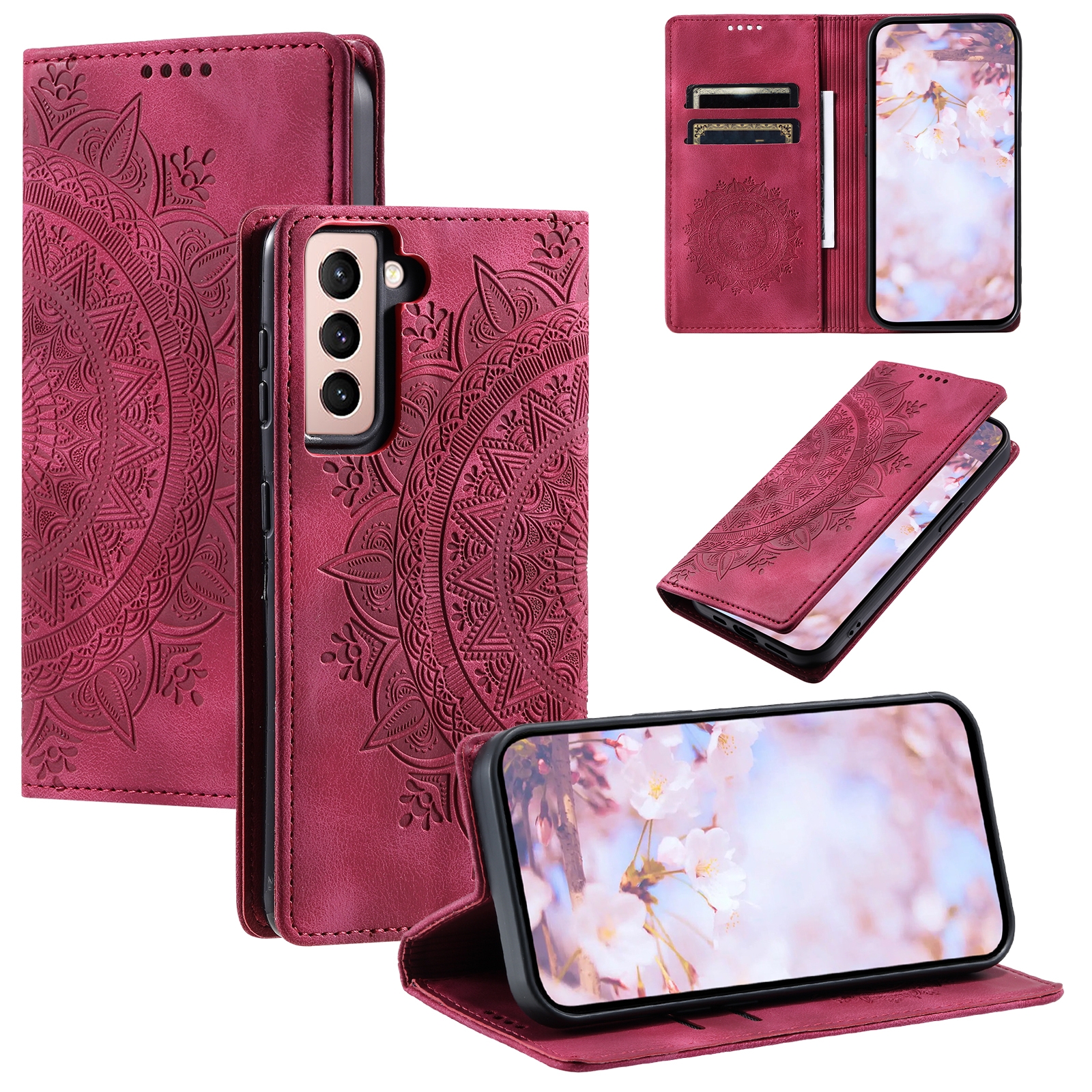 For Samsung Galaxy S21 5G Totem Embossed Magnetic Leather Phone Case(Red) For Samsung Galaxy S21 5G Totem Embossed Magnetic Leather Phone Case(Red)