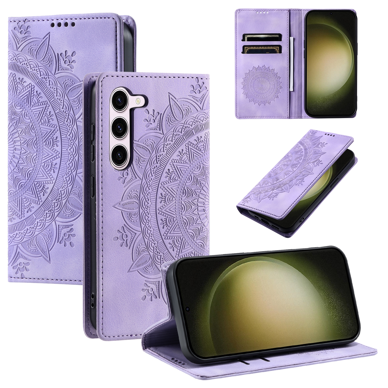 For Samsung Galaxy S23 5G Totem Embossed Magnetic Leather Phone Case(Purple) For Samsung Galaxy S23 5G Totem Embossed Magnetic Leather Phone Case(Purple)
