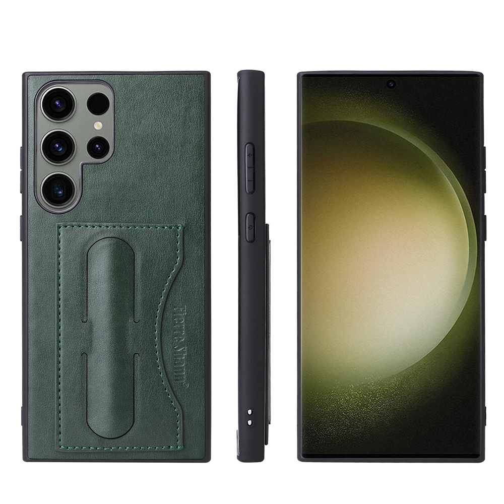 For Samsung Galaxy S24 Ultra 5G Fierre Shann Full Coverage Protective Leather Phone Case(Green) For Samsung Galaxy S24 Ultra 5G Fierre Shann Full Coverage Protective Leather Phone Case(Green)