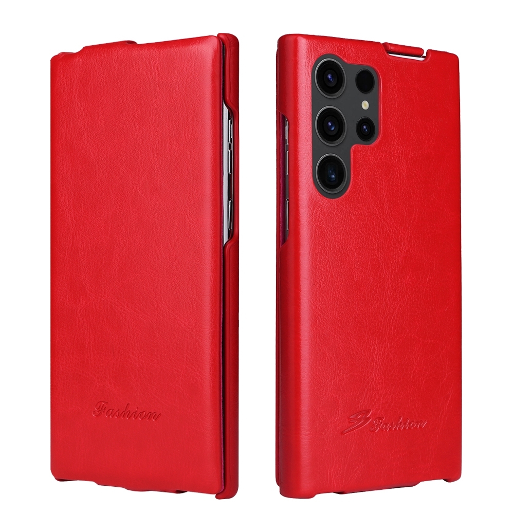 For Samsung Galaxy S24 Ultra 5G Fierre Shann 64 Texture Vertical Flip PU Leather Phone Case(Red) For Samsung Galaxy S24 Ultra 5G Fierre Shann 64 Texture Vertical Flip PU Leather Phone Case(Red)