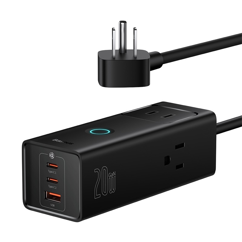 Baseus PowerCombo Pro Power Strip 3xAC+2xType-C+USB 20W Lite with 1.5m US Plug(Black) Baseus PowerCombo Pro Power Strip 3xAC+2xType-C+USB 20W Lite with 1.5m US Plug(Black)