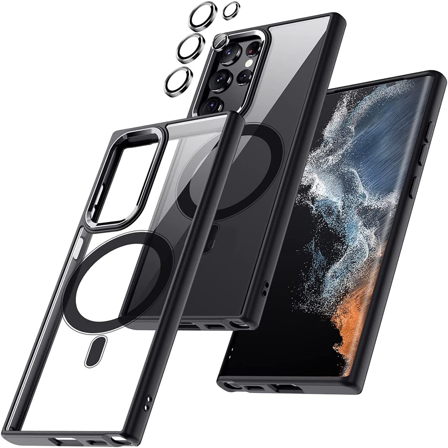 For Samsung Galaxy S24 Ultra 5G Acrylic PC MagSafe Magnetic Phone Case(Black) For Samsung Galaxy S24 Ultra 5G Acrylic PC MagSafe Magnetic Phone Case(Black)