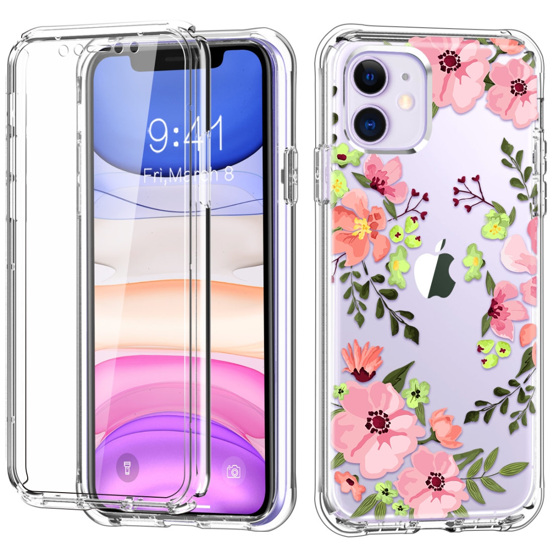 For iPhone 11 C Style Pattern PC + TPU + PET Screen Protection IMD Craft Case(Floral) For iPhone 11 C Style Pattern PC + TPU + PET Screen Protection IMD Craft Case(Floral)