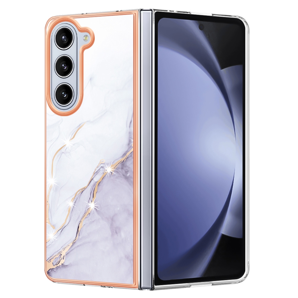 For Samsung Galaxy Z Fold5 5G Electroplating Marble Dual-side IMD Phone Case(White 006) For Samsung Galaxy Z Fold5 5G Electroplating Marble Dual-side IMD Phone Case(White 006)