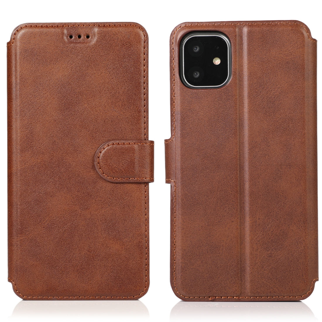 For iPhone 12 / 12 Pro Calf Texture Magnetic Buckle Horizontal Flip Leather Case with Holder & Card Slots & Wallet & Photo Frame(Brown) For iPhone 12 / 12 Pro Calf Texture Magnetic Buckle Horizontal Flip Leather Case with Holder & Card Slots & Wallet & Photo Frame(Brown)
