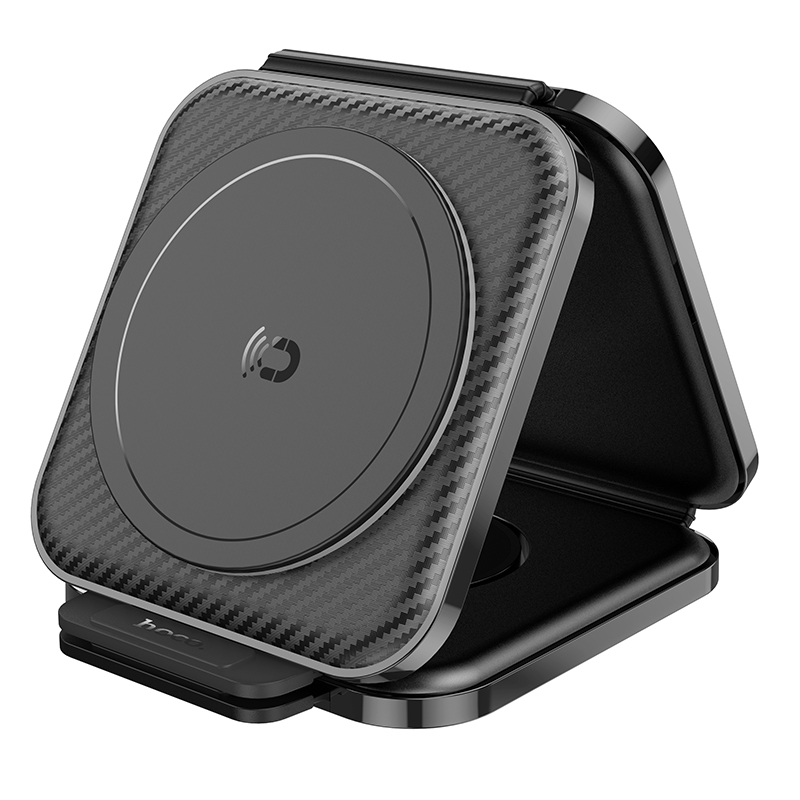 hoco CQ4 Unique Folding 3 in 1 Magnetic Wireless Fast Charger(Black) hoco CQ4 Unique Folding 3 in 1 Magnetic Wireless Fast Charger(Black)