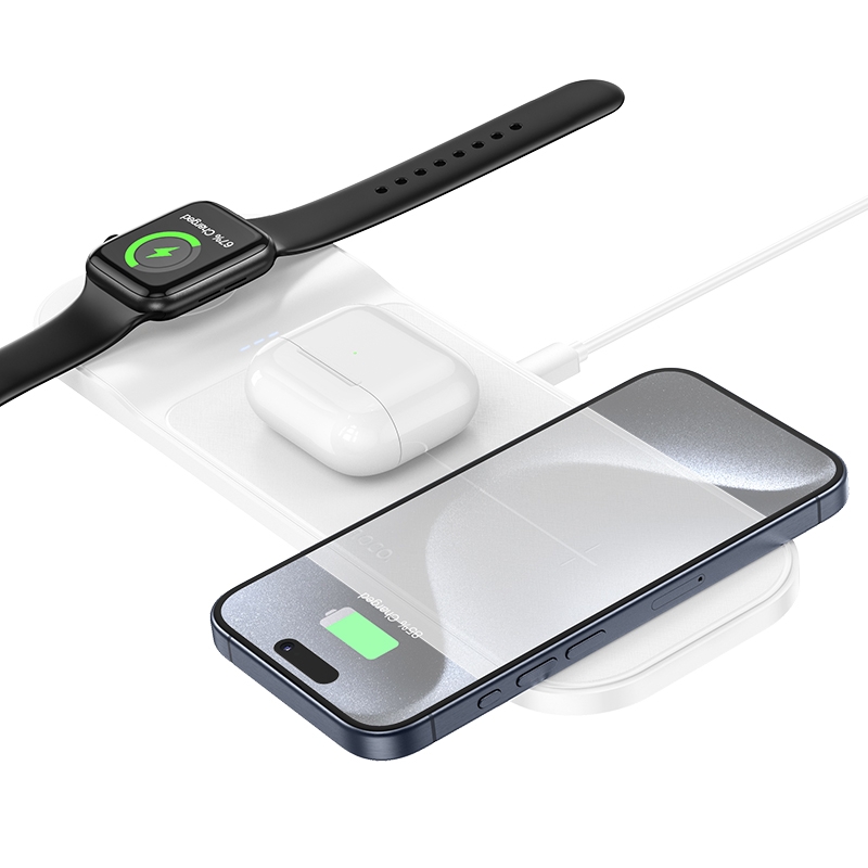 hoco CQ5 Step 3 in 1 Wireless Fast Charger for iWatch(White) hoco CQ5 Step 3 in 1 Wireless Fast Charger for iWatch(White)