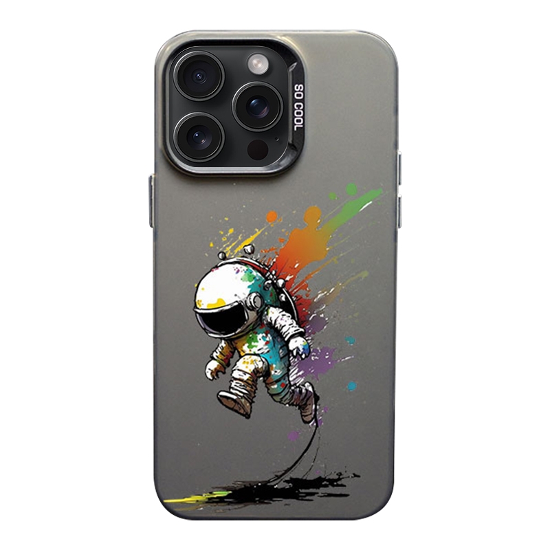 For iPhone 15 Pro Max Color Ink Frosted PC+TPU Phone Case(Running Astronaut) For iPhone 15 Pro Max Color Ink Frosted PC+TPU Phone Case(Running Astronaut)