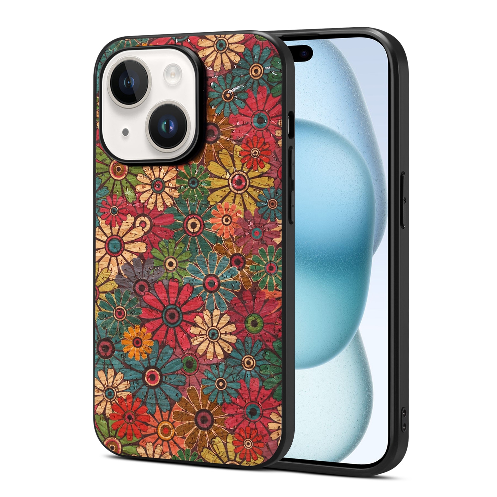 For iPhone 15 Plus Four Seasons Flower Language Series TPU Phone Case(Spring Green)