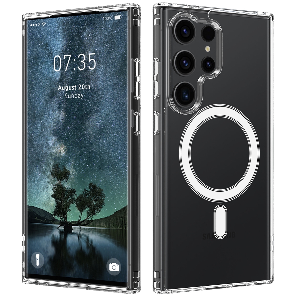 For Samsung Galaxy S24 Ultra 5G MagSafe Magnetic Acrylic TPU Phone Case(Transparent) For Samsung Galaxy S24 Ultra 5G MagSafe Magnetic Acrylic TPU Phone Case(Transparent)