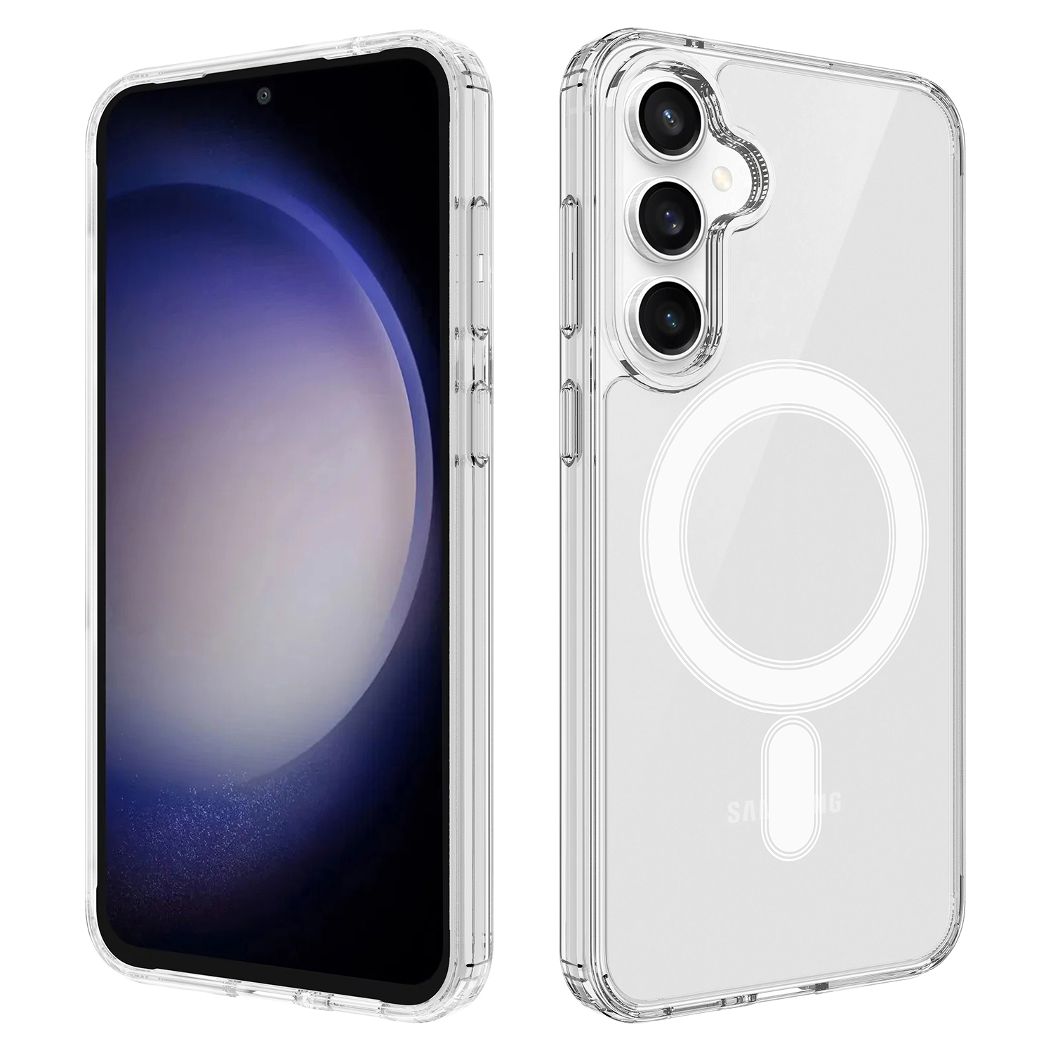 For Samsung Galaxy S24 FE 5G MagSafe Magnetic Acrylic TPU Phone Case(Transparent) For Samsung Galaxy S24 FE 5G MagSafe Magnetic Acrylic TPU Phone Case(Transparent)