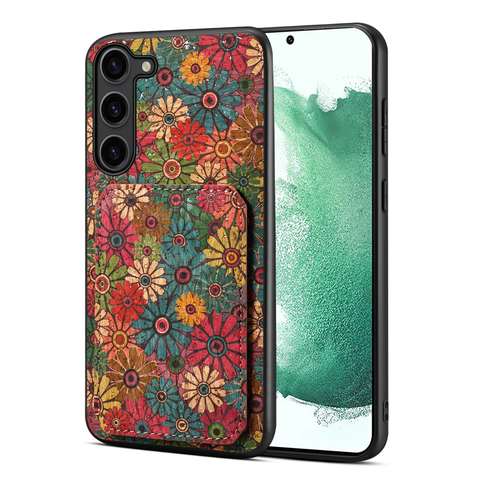 For Samsung Galaxy S22 5G Dual Card Slot Holder Phone Case(Spring Green) For Samsung Galaxy S22 5G Dual Card Slot Holder Phone Case(Spring Green)