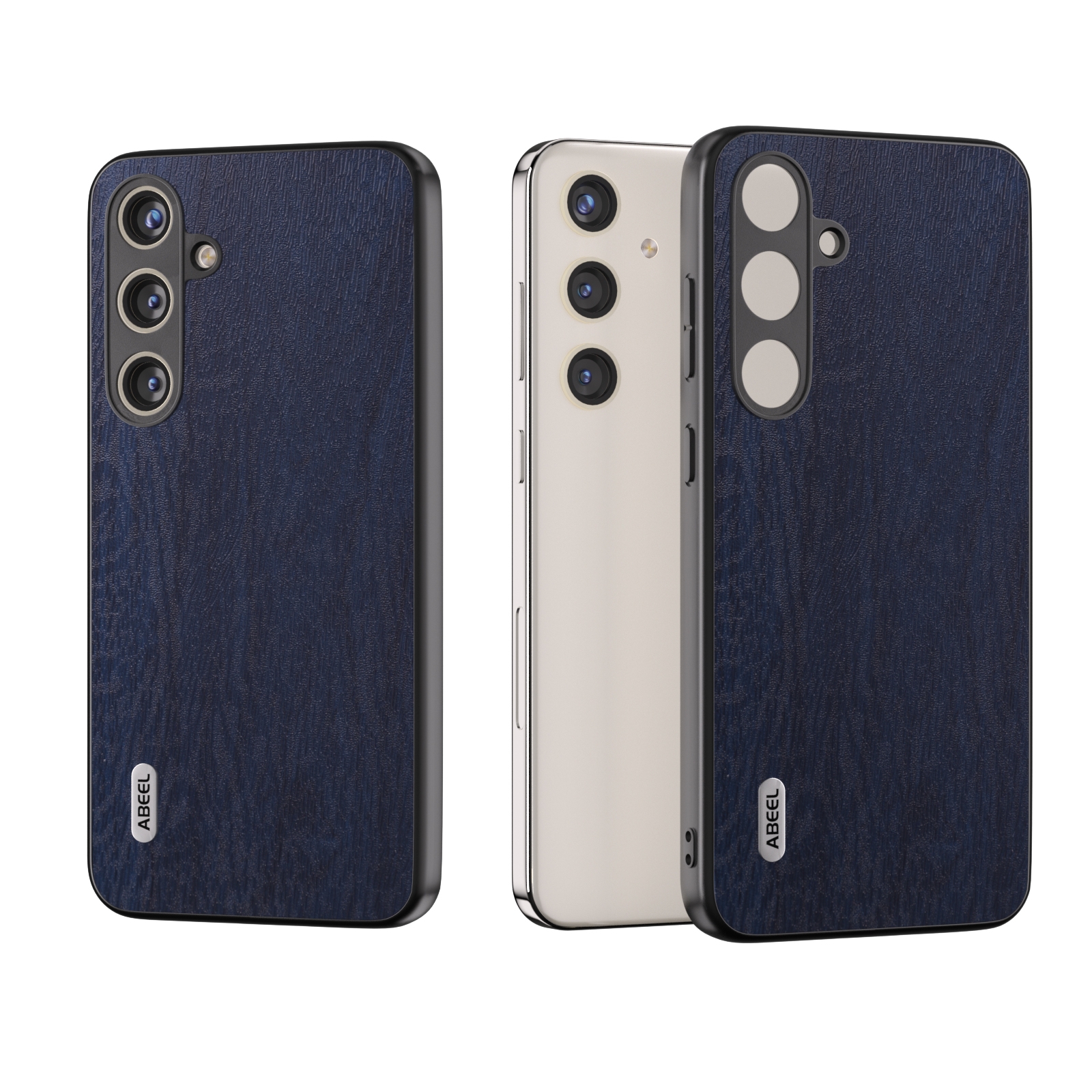 For Samsung Galaxy S24 5G ABEEL Wood Texture PU Phone Case(Blue) For Samsung Galaxy S24 5G ABEEL Wood Texture PU Phone Case(Blue)