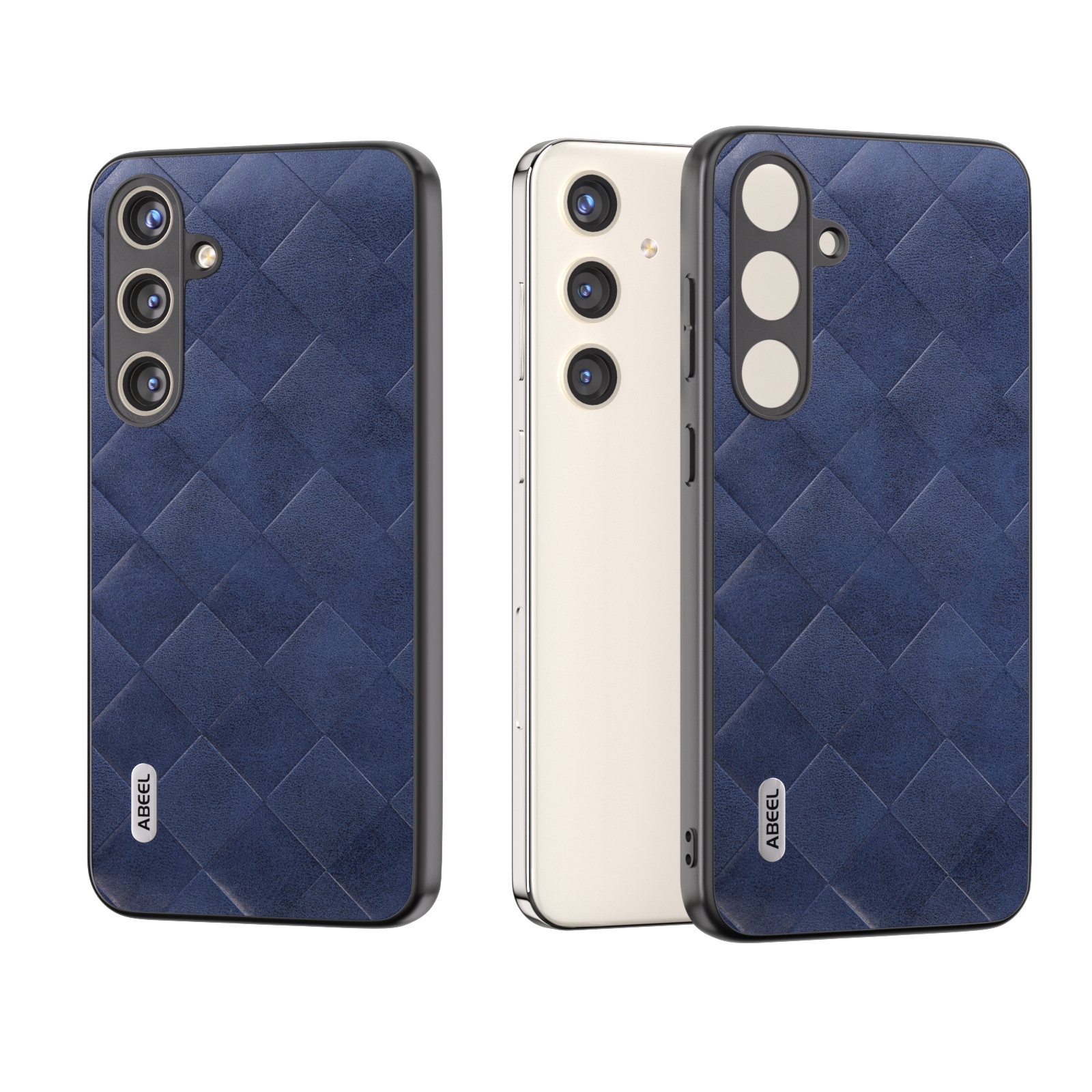 For Samsung Galaxy S24 5G ABEEL Weave Plaid PU Phone Case(Blue) For Samsung Galaxy S24 5G ABEEL Weave Plaid PU Phone Case(Blue)