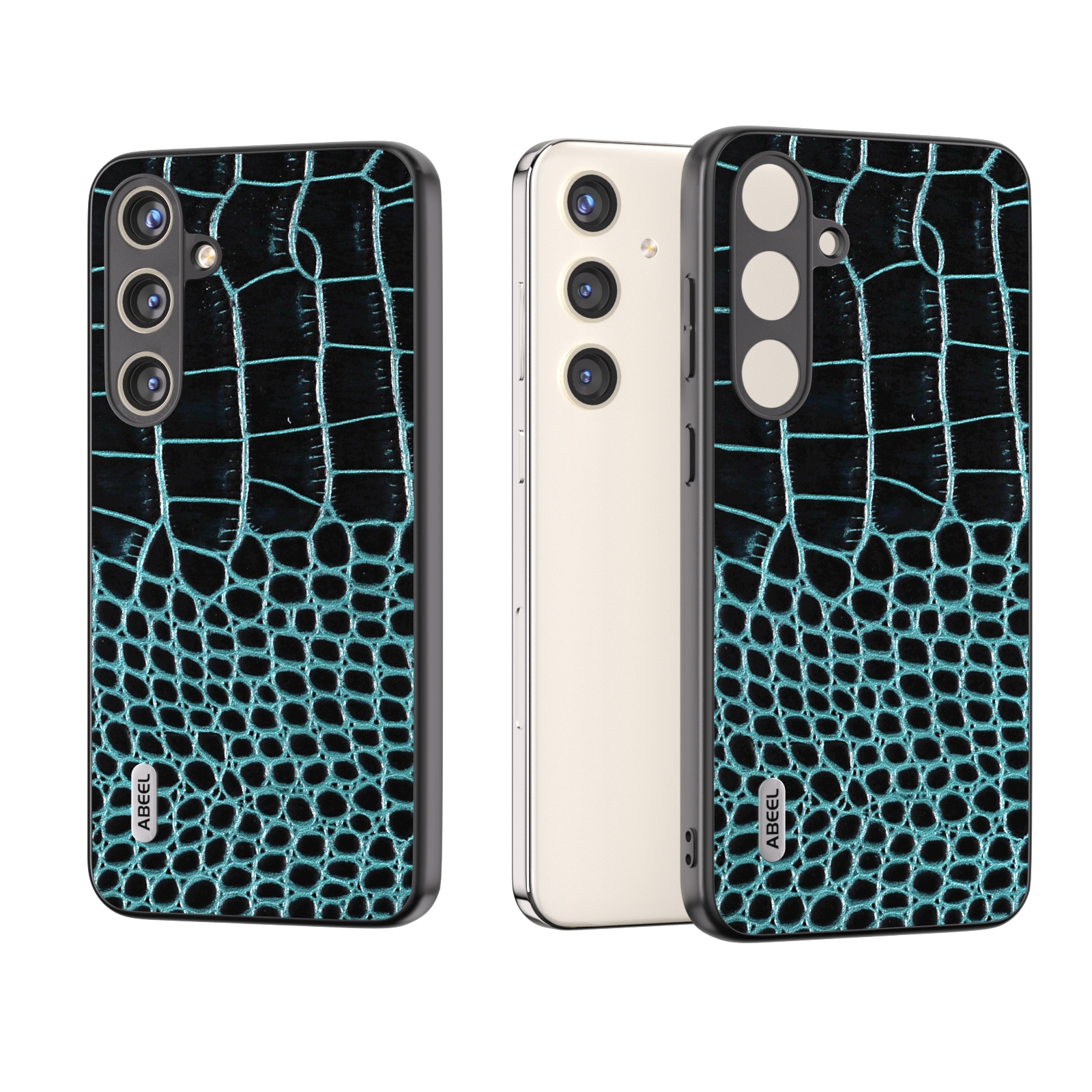 For Samsung Galaxy S24+ 5G ABEEL Genuine Leather Crocodile Pattern Phone Case(Blue) For Samsung Galaxy S24+ 5G ABEEL Genuine Leather Crocodile Pattern Phone Case(Blue)