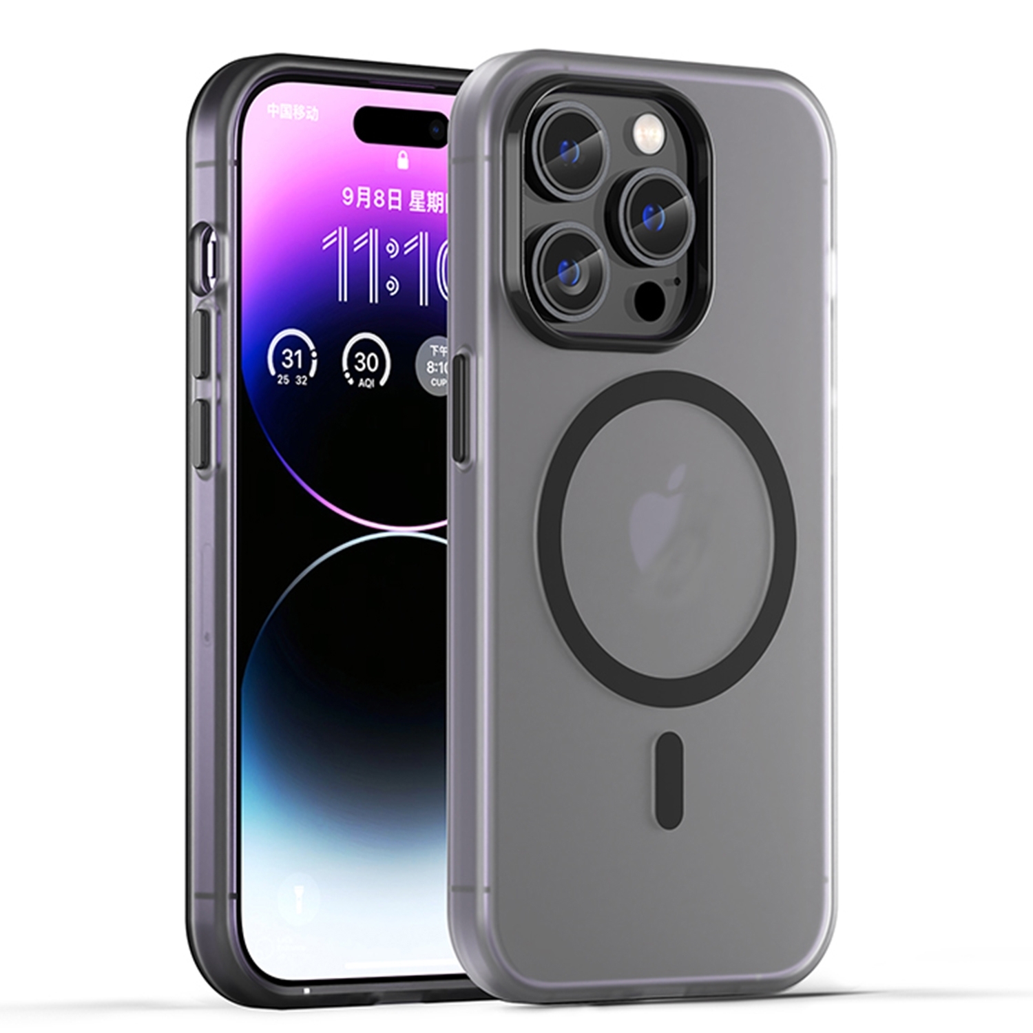 For iPhone 16 Pro Max MagSafe Frosted Translucent TPU + PC Full Coverage Phone Case(Black) For iPhone 16 Pro Max MagSafe Frosted Translucent TPU + PC Full Coverage Phone Case(Black)