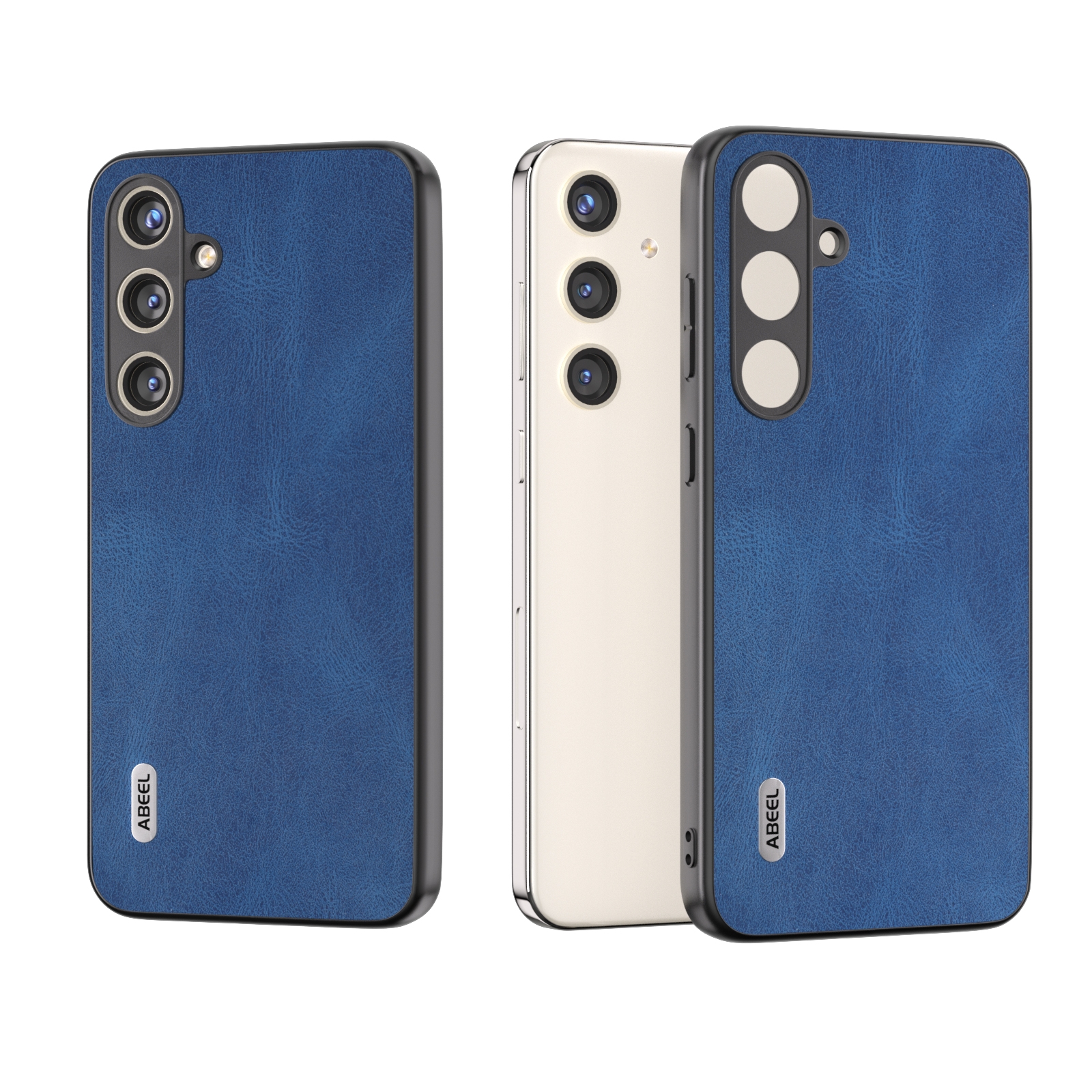 For Samsung Galaxy S24+ 5G ABEEL Retro Texture PU Phone Case(Blue) For Samsung Galaxy S24+ 5G ABEEL Retro Texture PU Phone Case(Blue)