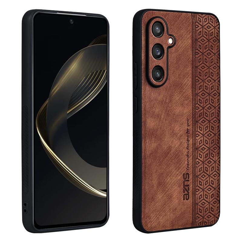 For Samsung Galaxy S24 5G AZNS 3D Embossed Skin Feel Phone Case(Brown) For Samsung Galaxy S24 5G AZNS 3D Embossed Skin Feel Phone Case(Brown)
