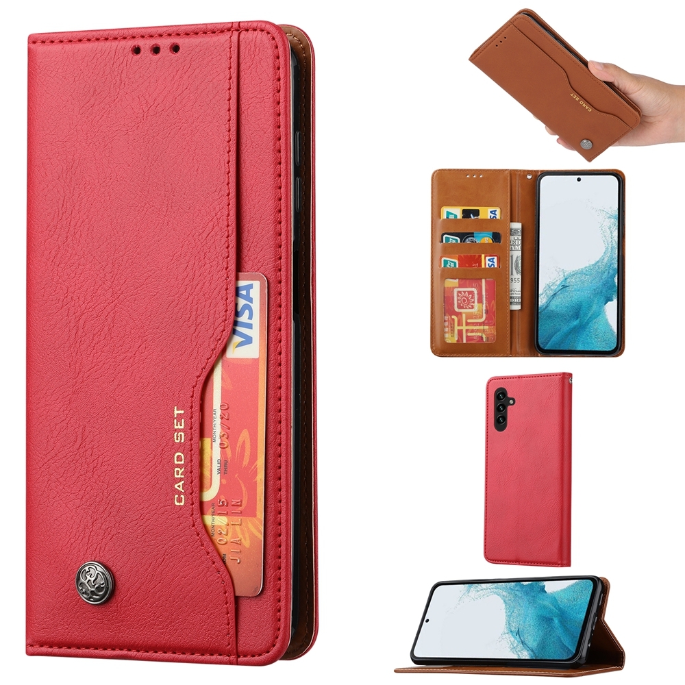 For Samsung Galaxy S25+ 5G Knead Skin Texture Flip Leather Phone Case(Red) For Samsung Galaxy S25+ 5G Knead Skin Texture Flip Leather Phone Case(Red)