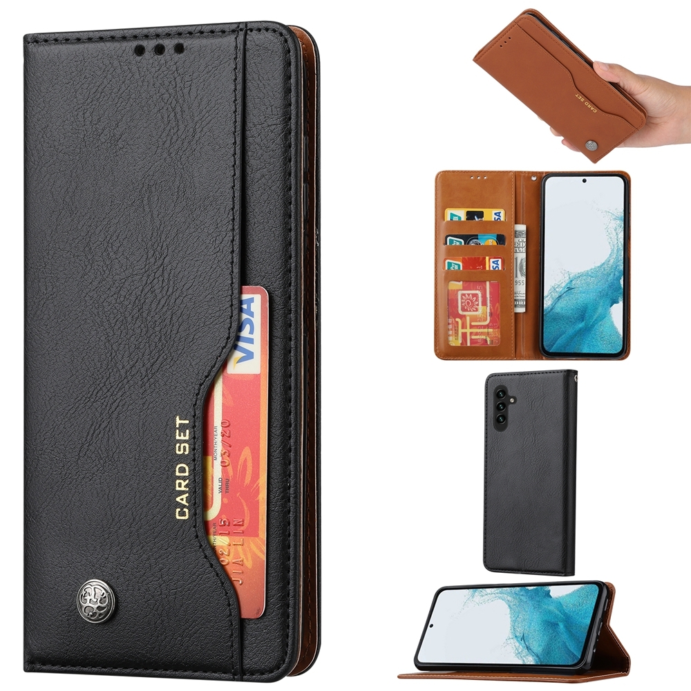 For Samsung Galaxy S25 5G Knead Skin Texture Flip Leather Phone Case(Black) For Samsung Galaxy S25 5G Knead Skin Texture Flip Leather Phone Case(Black)