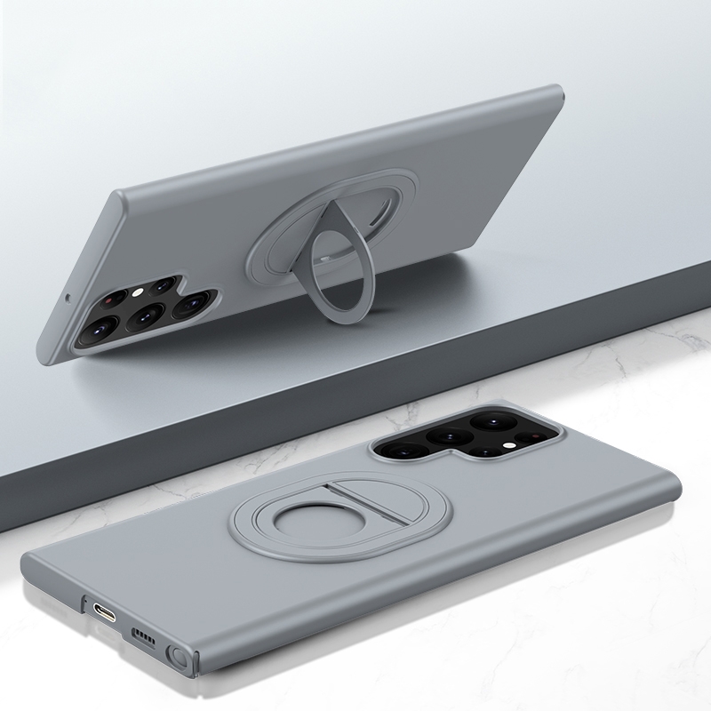 For Samsung Galaxy S22 Ultra Magsafe Hidden Fold Holder Full Coverage Shockproof Phone Case(Grey) For Samsung Galaxy S22 Ultra Magsafe Hidden Fold Holder Full Coverage Shockproof Phone Case(Grey)