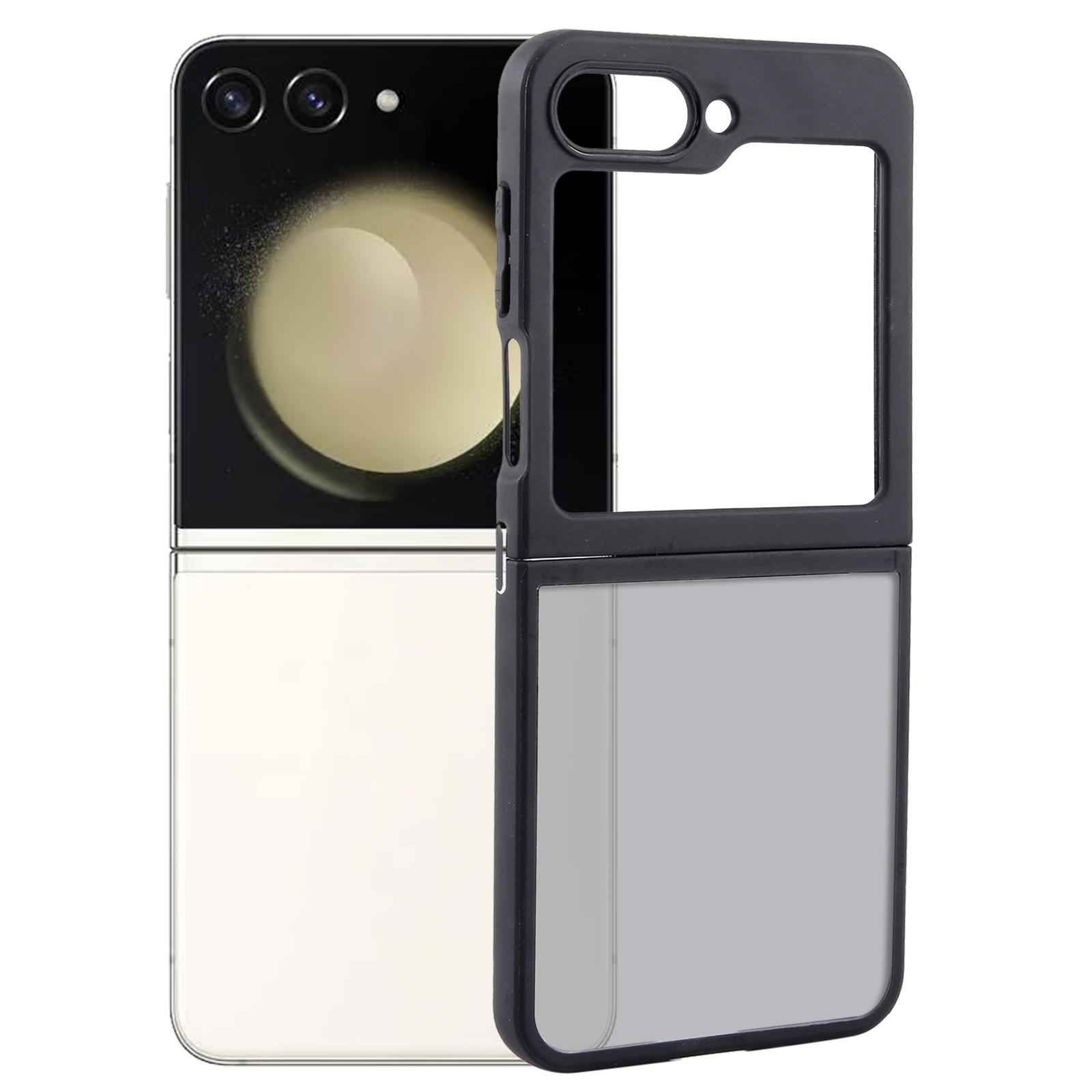 For Samsung Galaxy Z Flip5 Matte Black TPU + PC Phone Case For Samsung Galaxy Z Flip5 Matte Black TPU + PC Phone Case