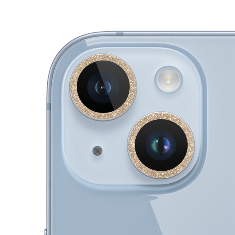 For iPhone 15 / 15 Plus Glitter Ring Tempered Glass Camera Lens Film(Gold) For iPhone 15 / 15 Plus Glitter Ring Tempered Glass Camera Lens Film(Gold)